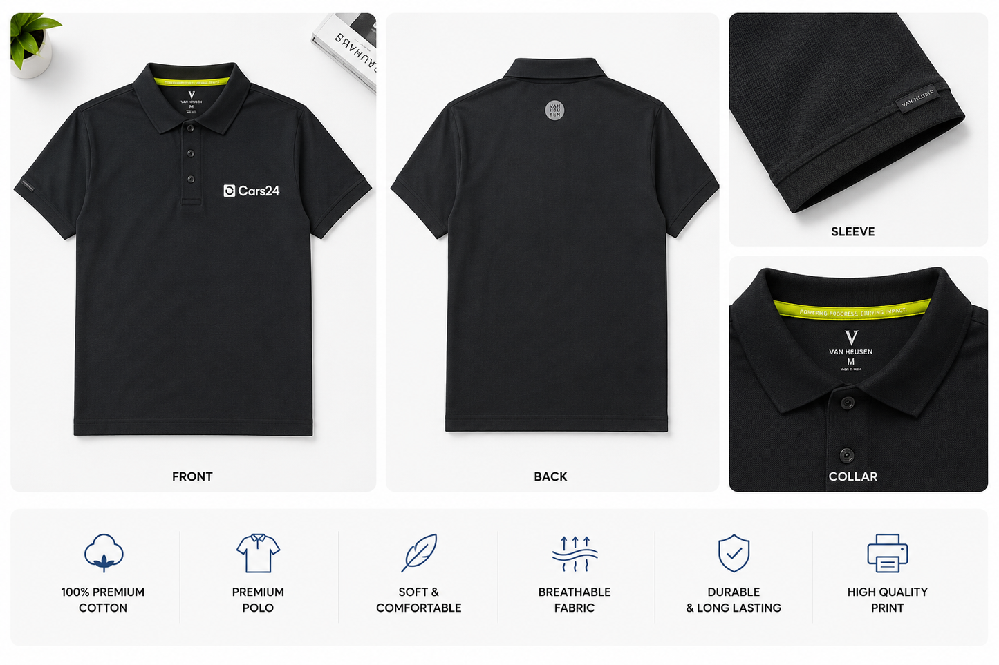 Cars24 Premium Black Polo Tee