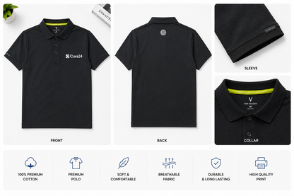 Cars24 Premium Black Polo Tee